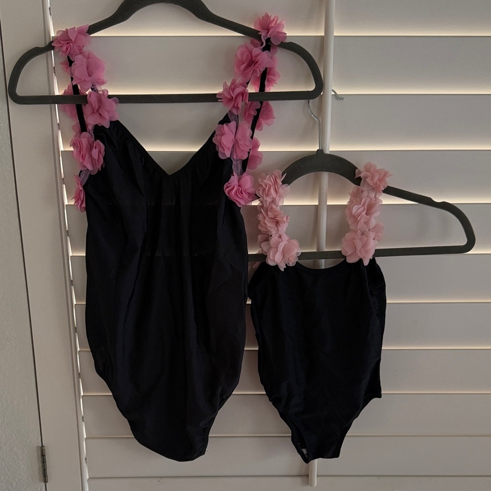 Floral Strap Kids One Piece Swimsuit